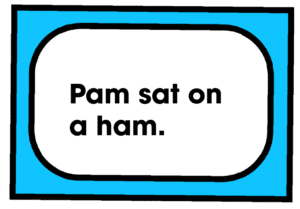 Pam sat on a ham