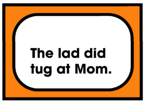 The lad did tug at mom