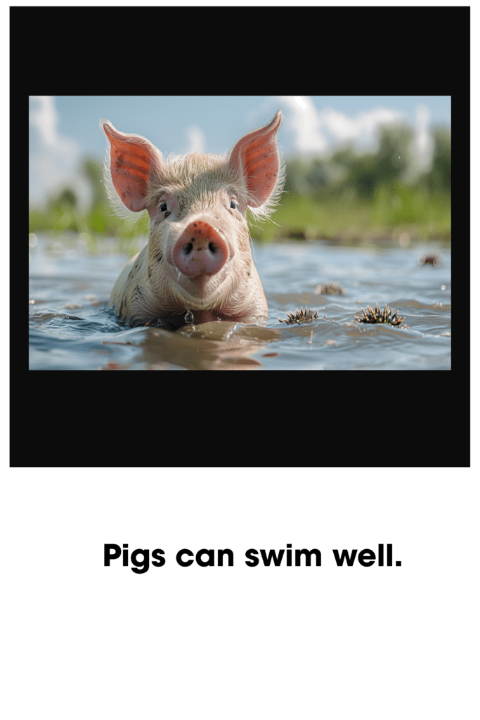 pigs swim